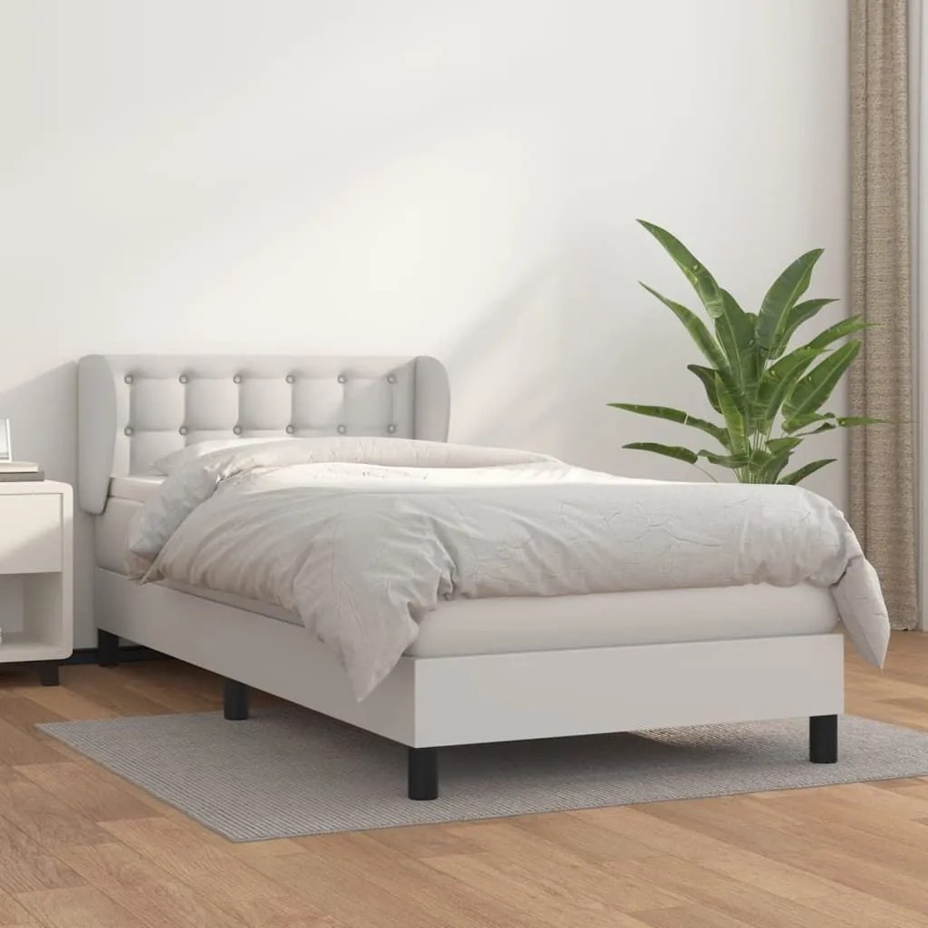 ΚΡΕΒΑΤΙ BOXSPRING ΜΕ ΣΤΡΩΜΑ ΛΕΥΚΟ 80 X 200 ΕΚ. ΣΥΝΘΕΤΙΚΟ ΔΕΡΜΑ 3127278