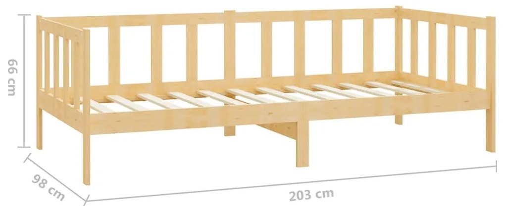 vidaXL Καναπές Κρεβάτι με Συρτάρια 90 x 200 εκ. από Μασίφ Ξύλο Πεύκου