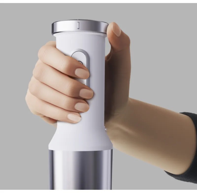 Μπλέντερ, τεμαχιστής και μίξερ 3 σε 1 AENO AHB0004W, 1200W, 0,5 l, 18 στάδια, Turbo, DC μοτέρ, Λευκό/inox