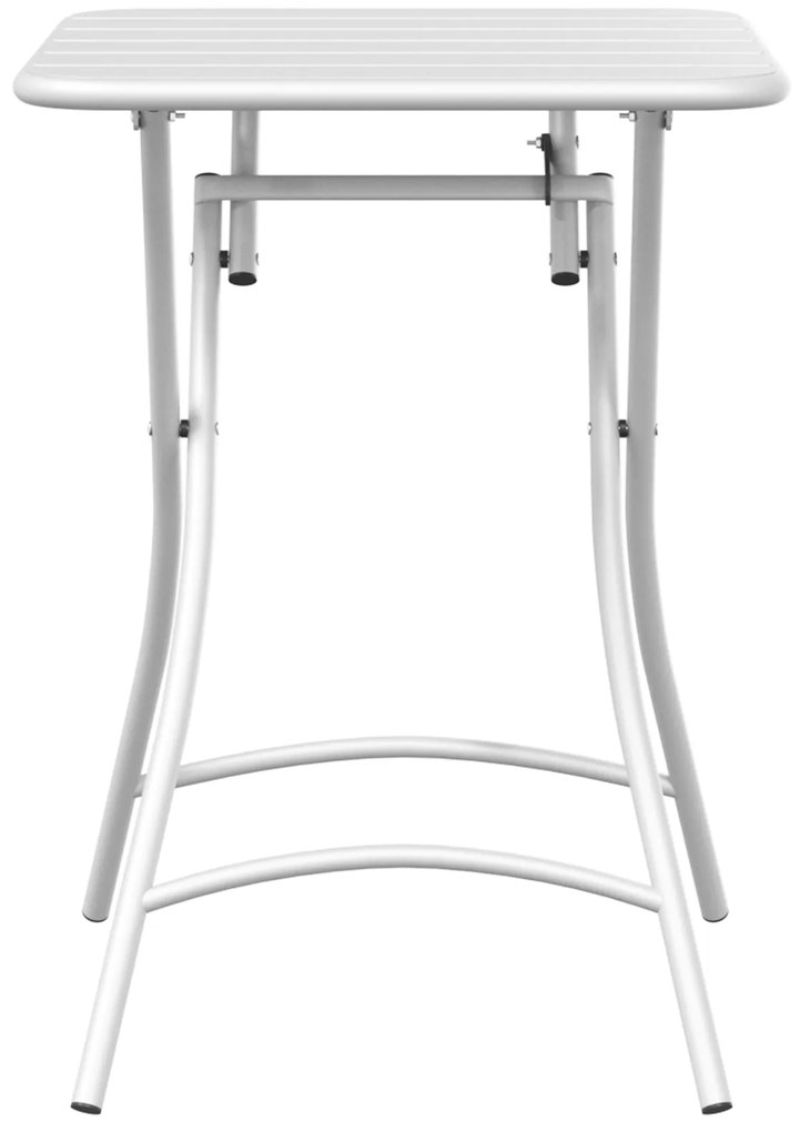 vidaXL Πτυσσόμενο τραπέζι κήπου Λευκό 55x55x73 εκ. από ατσάλι