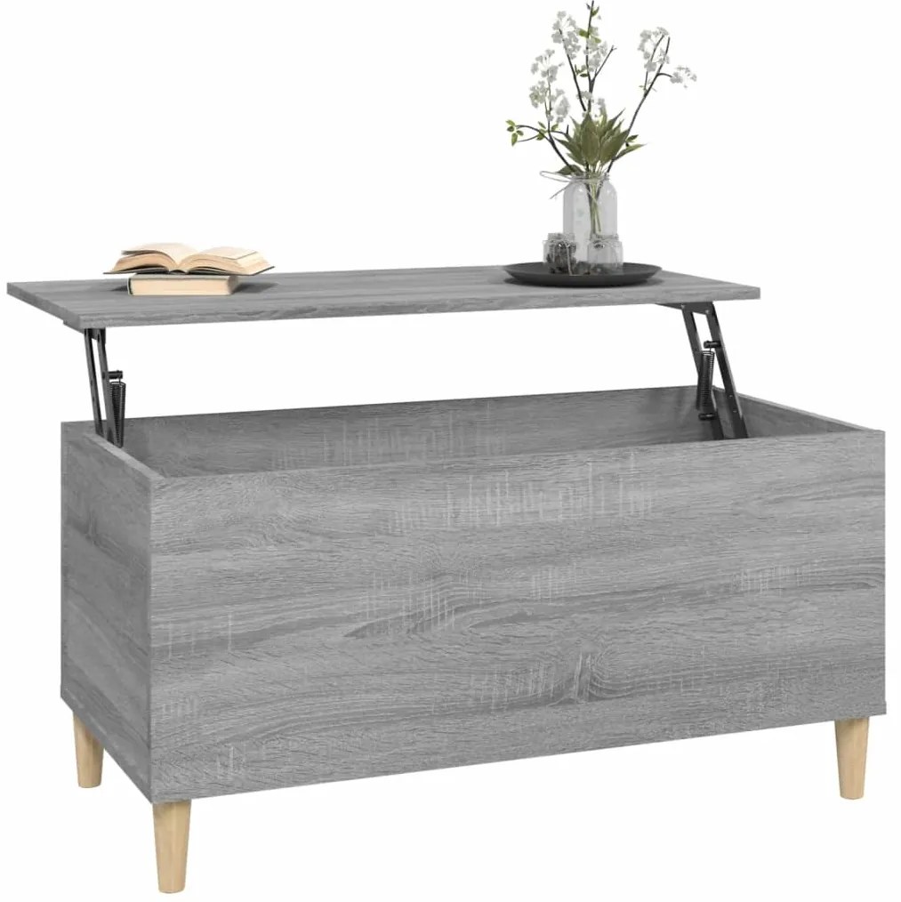 vidaXL Τραπεζάκι Σαλονιού Γκρι Sonoma 90x44,5x45 εκ.Επεξεργασμένο Ξύλο