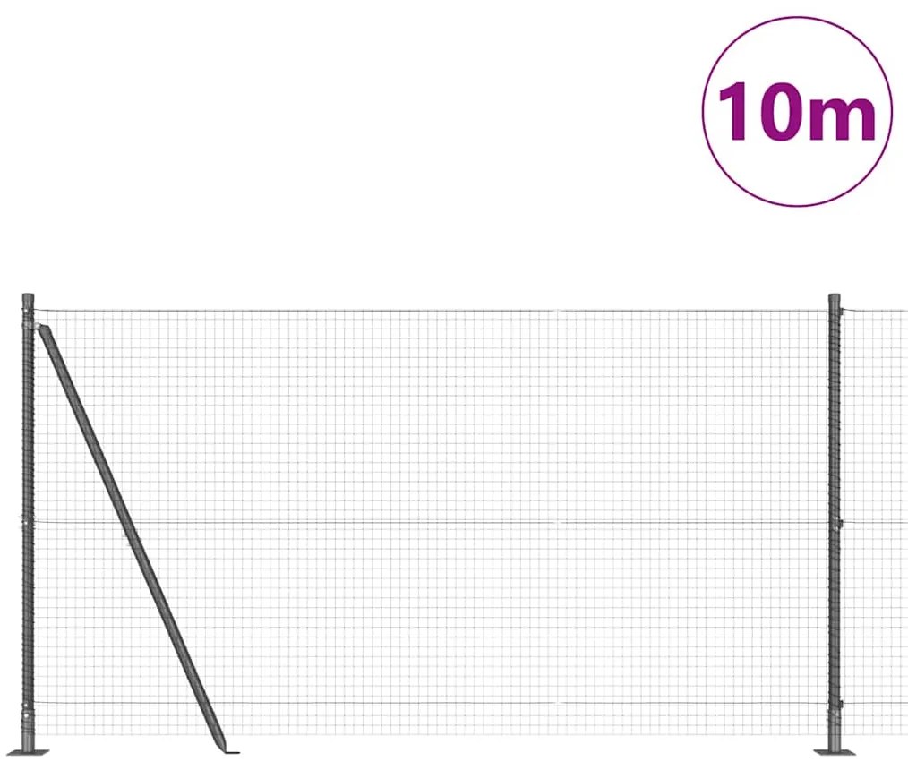 vidaXL Φράχτης με Στήλες. Γκρι 1.2 x 10 m Ατσάλι