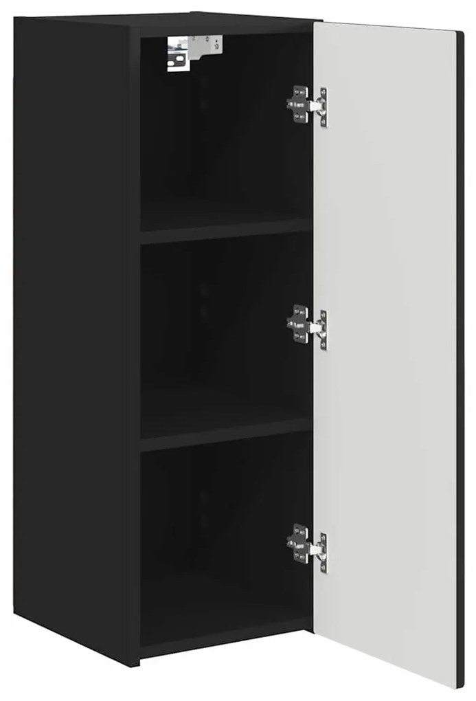 vidaXL Ντουλάπι Τηλεόρασης Τοίχου Επιτοίχιο Μαύρο 30 x 31 x 80 εκ.