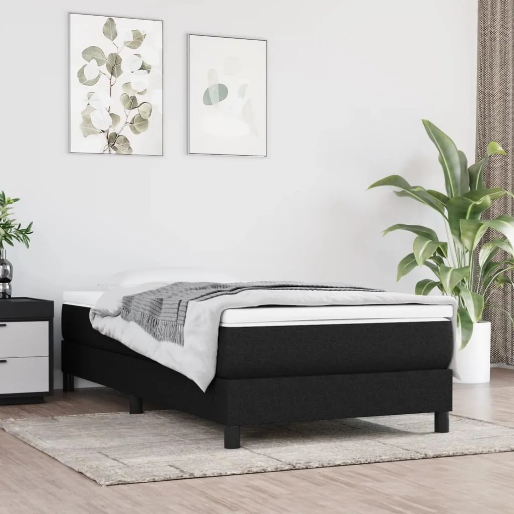 vidaXL Πλαίσιο Κρεβατιού Boxspring Μαύρο 80 x 200 εκ. Υφασμάτινο