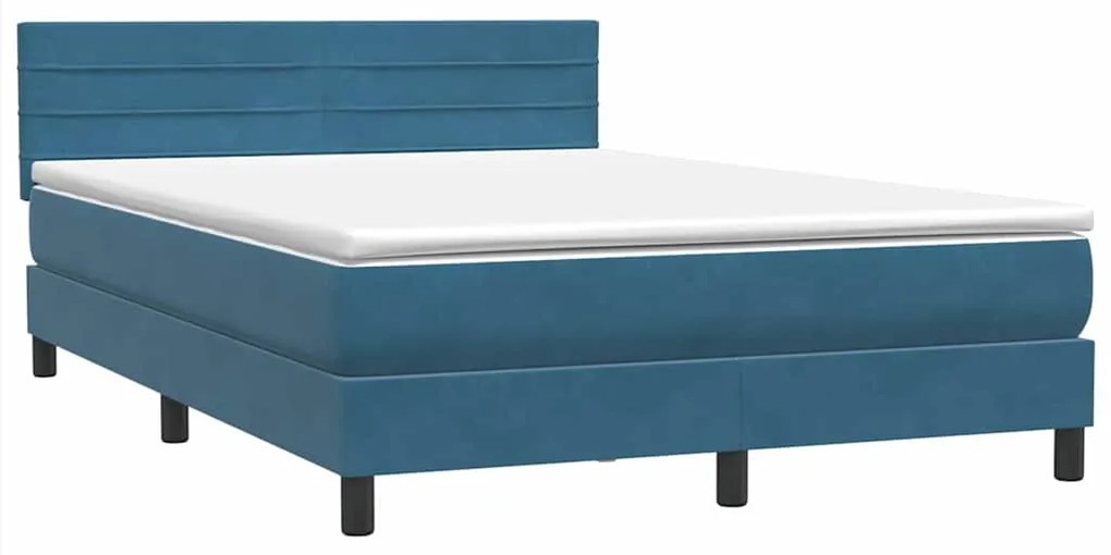 ΚΡΕΒΑΤΙ BOXSPRING ΜΕ ΣΤΡΩΜΑ ΣΚΟΥΡΟ ΜΠΛΕ 140X210 ΕΚ. ΒΕΛΟΥΔΙΝΟ 3316981