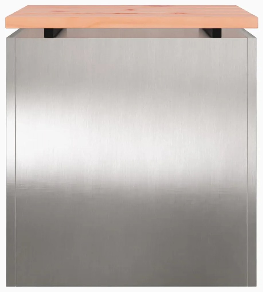 vidaXL Παγκάκι κήπου Ασημί 40 x 40 x 43 cm Ανοξείδωτο ατσάλι