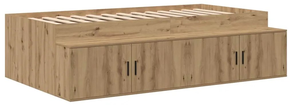 vidaXL Κρεβάτι με αποθηκευτικό χώρο artisan δρυς 90 x 190 cm