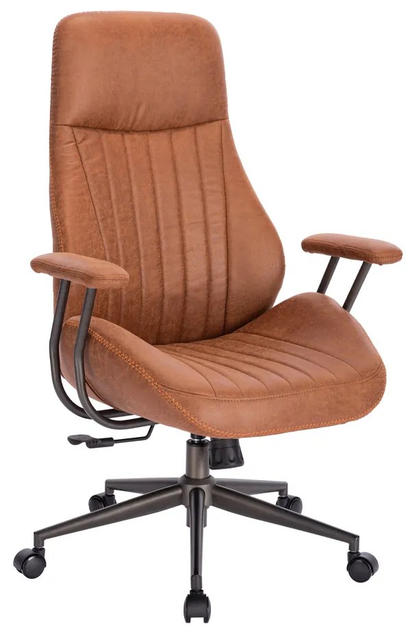 CLASS ΚΑΡΕΚΛΑ ΓΡΑΦΕΙΟΥ CAMEL GUNMETAL 71x64,5xH119,5cm - 25-0732