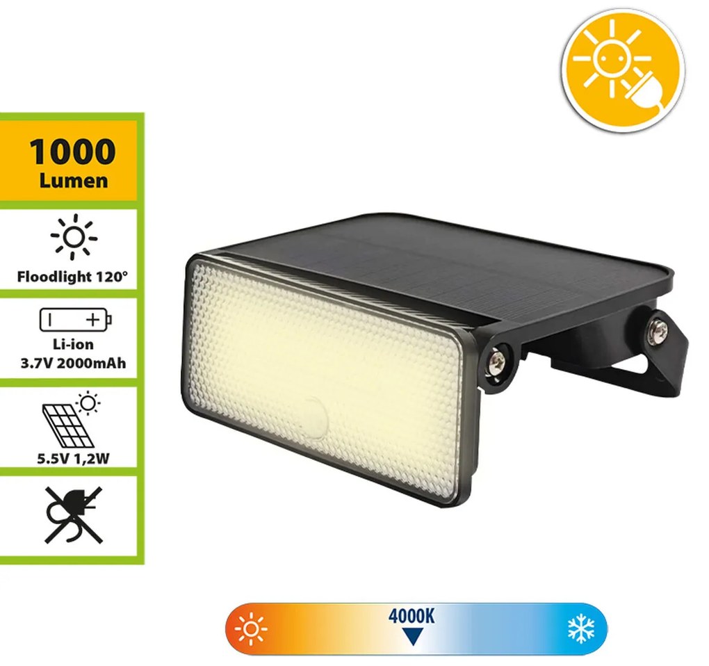 Ηλιακή λάμπα Velamp MAYA 8 W 4000 K 1000 Lm Λευκό