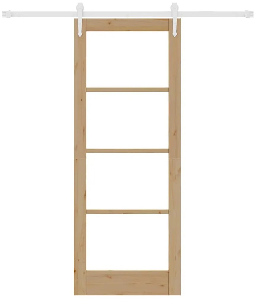 vidaXL Ολισθητή Πόρτα Καφέ 78 x 202 εκ. Ξύλο και μέταλλο