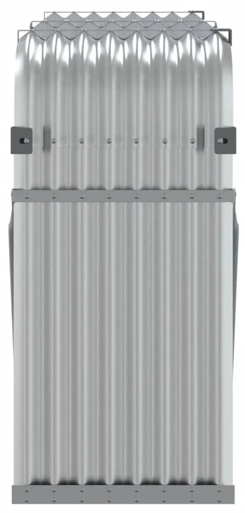 vidaXL Ξυλοθήκη Ασημί 180x45x100 εκ. από Γαλβανισμένο Ατσάλι