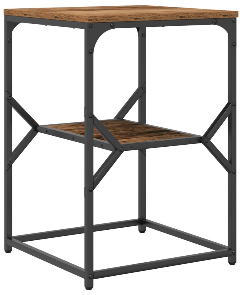 vidaXL Τραπέζι Πλευρής Παλιού Ξύλου 41x40x60 εκ. Μηχανικά Κατασκευασμένο Ξύλο