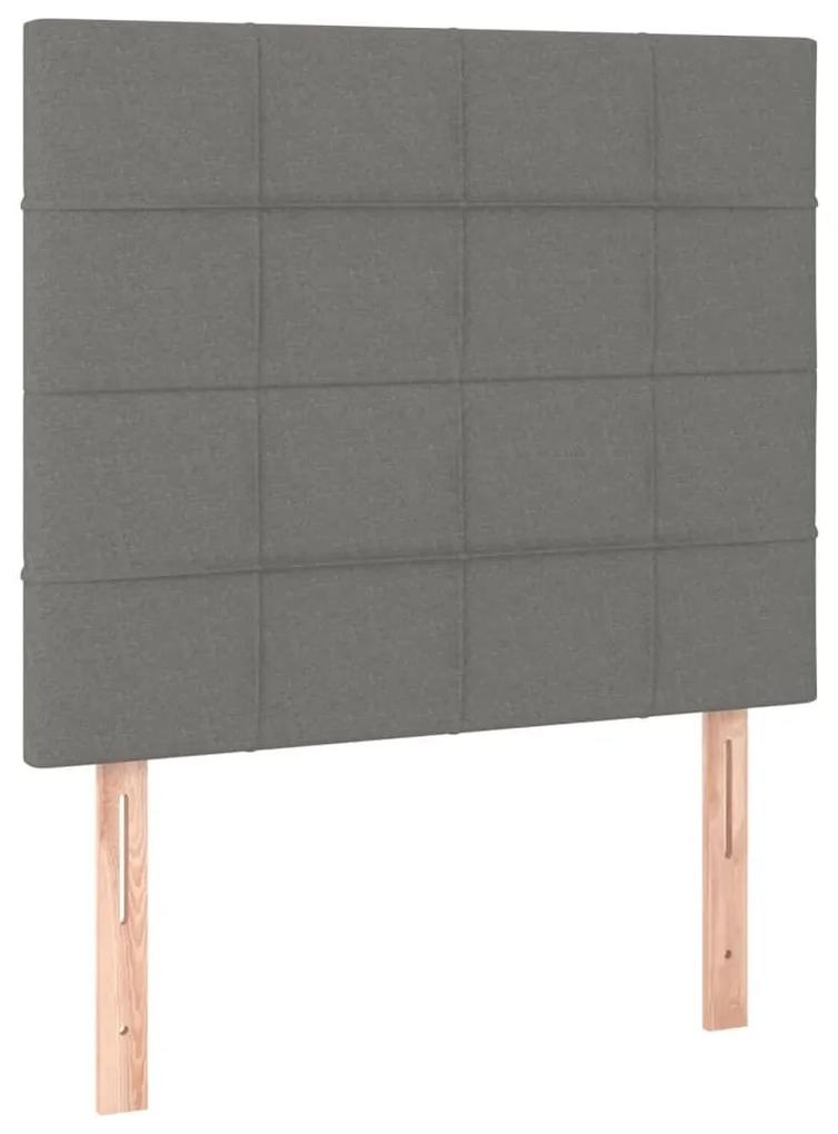 Πλαίσιο Κρεβατιού με Κεφαλάρι Σκούρο Γκρι 90x190 εκ Υφασμάτινο - Γκρι