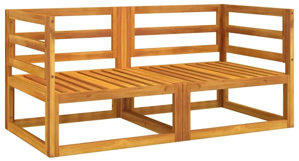 vidaXL Γωνιακοί Καναπέδες 2 τεμ. Μασίφ Ακακία με Αν. Γκρι Μαξιλάρια