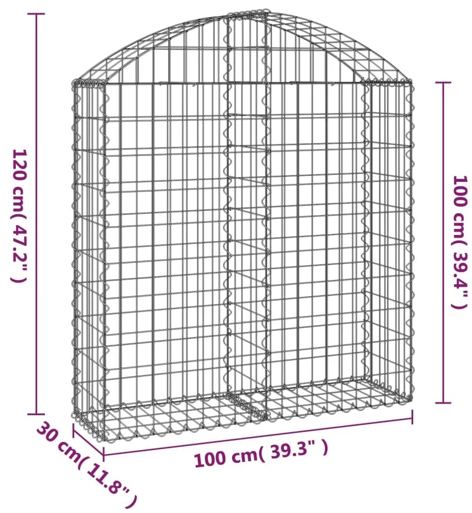 vidaXL Συρματοκιβώτιο Τοξωτό 100x30x100/120εκ. από Γαλβανισμένο Χάλυβα
