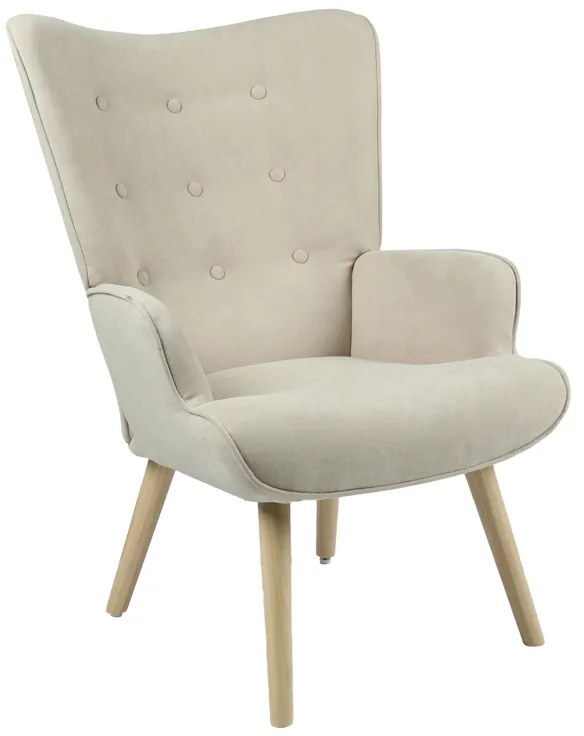 Intrahome Πολυθρόνα Fluffy Intrahome ύφασμα μπεζ-φυσικό πόδι 75x69x96εκ | SKU: INTRAPA-366111133