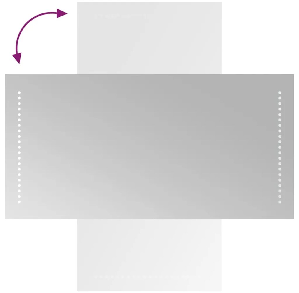 vidaXL Καθρέφτης Μπάνιου με LED 40x80 εκ.