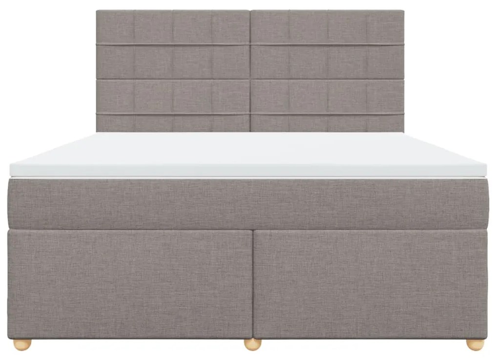 vidaXL Κρεβάτι Boxspring με Στρώμα Taupe 180x200 εκ. Υφασμάτινο