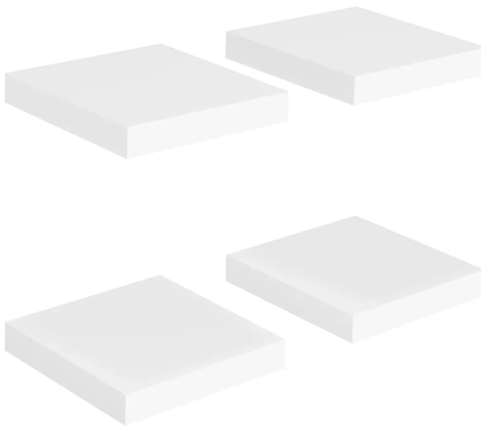 vidaXL Ράφια Τοίχου 4 τεμ. Άσπρα 23x23,5x3,8 εκ. MDF