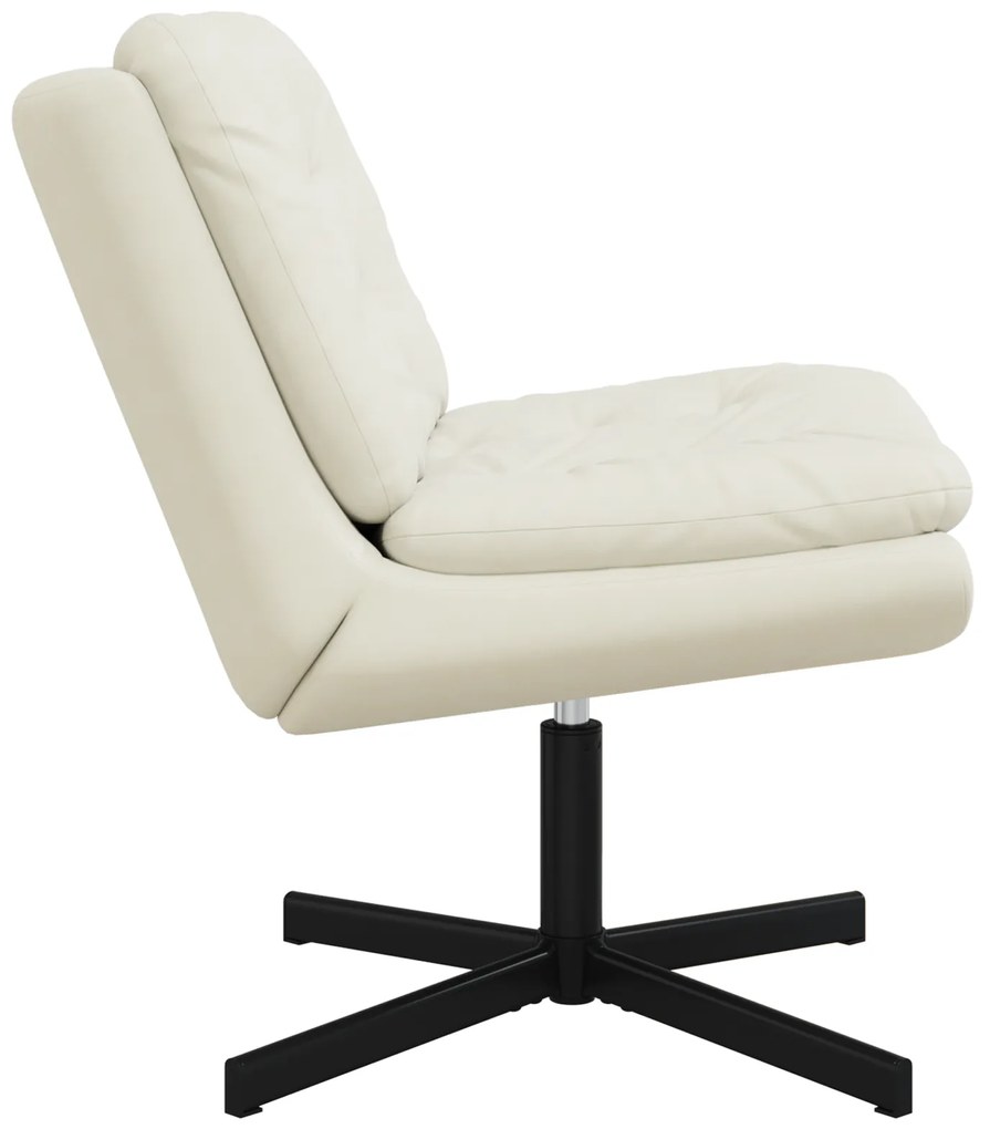 vidaXL Γυριστή Χαλαρωτική Καρέκλα Κρεμ 63 x 75 x 76 εκ Βελούδο