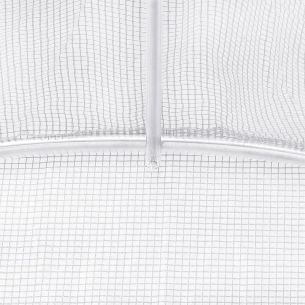 Θερμοκήπιο Λευκό 54 μ² 18 x 3 x 2 μ. με Ατσάλινο Πλαίσιο - Λευκό