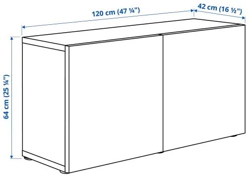 BESTÅ σύνθεση ντουλαπιών τοίχου, 120x42x64 cm 794.407.94