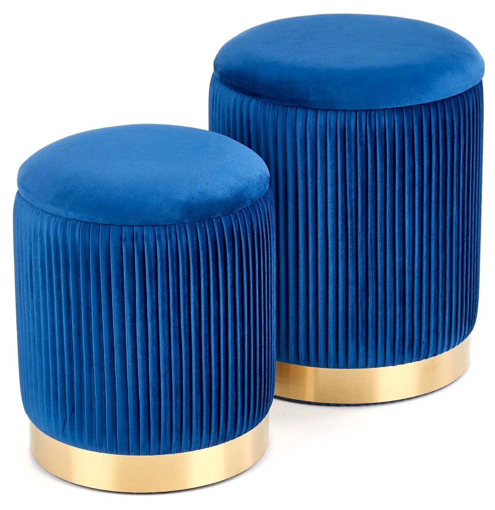 MONTY set of two stools: color: dark blue DIOMMI V-CH-MONTY-PUFA-GRANATOWY