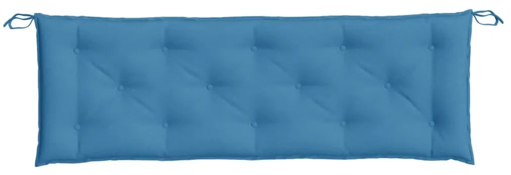 vidaXL Μαξιλάρια Πάγκου Κήπου 2 Τεμ. Μπλε Μελανζέ 150x50x7 εκ. Ύφ.