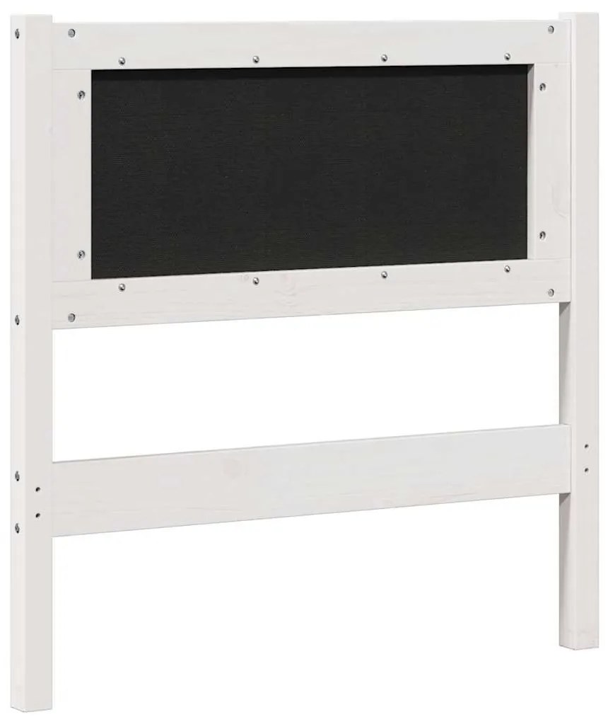 vidaXL Ταπετσαρισμένο κεφαλάρι Λευκό 75 cm Στερεά ξυλεία πεύκου