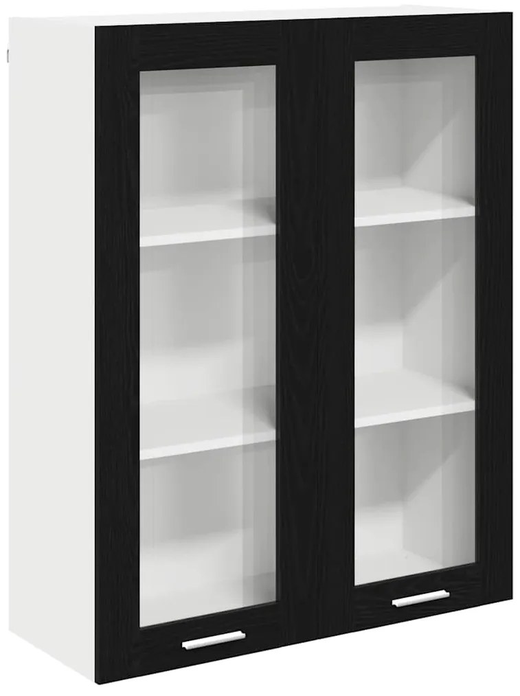 vidaXL Κρεμαστό ντουλάπι με αποθήκευση Μαύρη Οξυά 80 x 31 x 100 εκ.