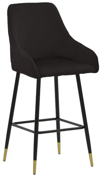 Σκαμπό bar Lithe pakoworld μεταλλικό μαύρο χρυσό-βελούδο μαύρο 47x44x98εκ