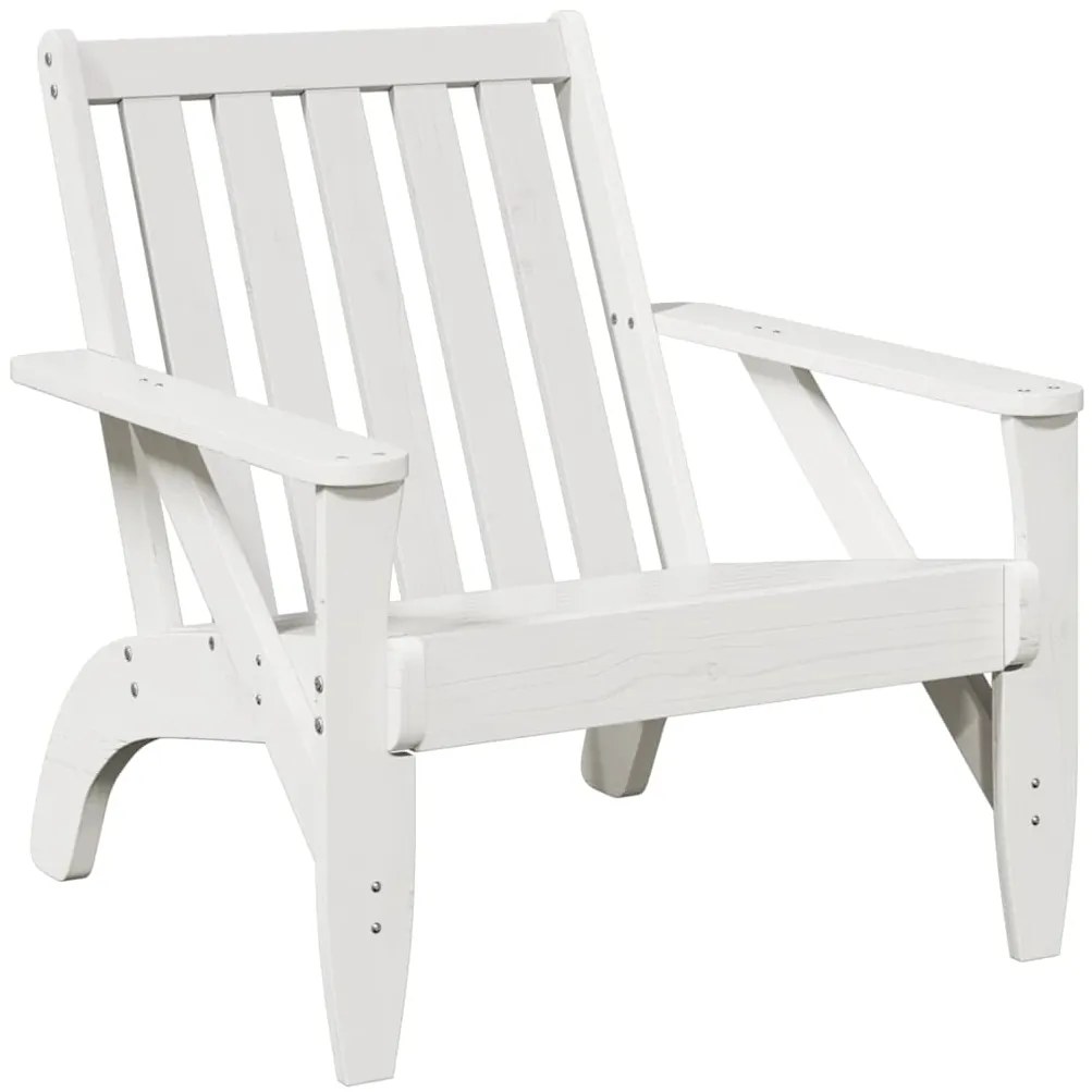 vidaXL Καρέκλα κήπου Adirondack Λευκό 75x77x77 cm Στερεό ξύλο πεύκο