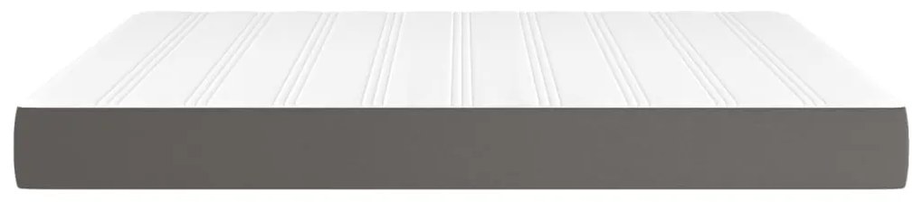 vidaXL Στρώμα με Pocket Springs Γκρι 160x200x20 εκ. Συνθετικό Δέρμα