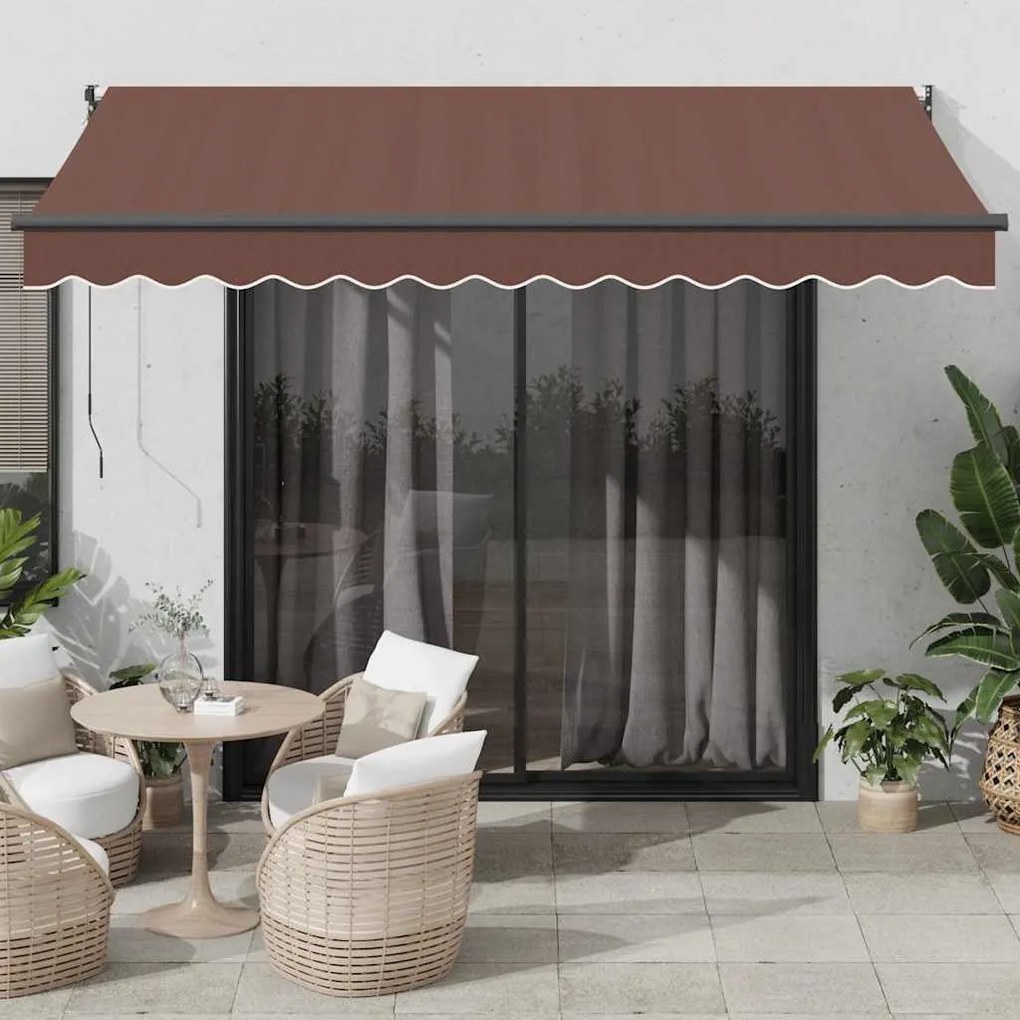 vidaXL Τέντα Πτυσσόμενη Αυτόματη Καφέ 350x250 εκ.