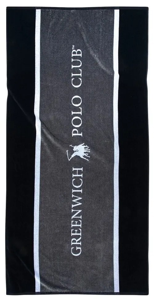 Πετσέτα Θαλάσσης 3865 Grey-Black Greenwich Polo Club Θαλάσσης 90x180cm 100% Cotton