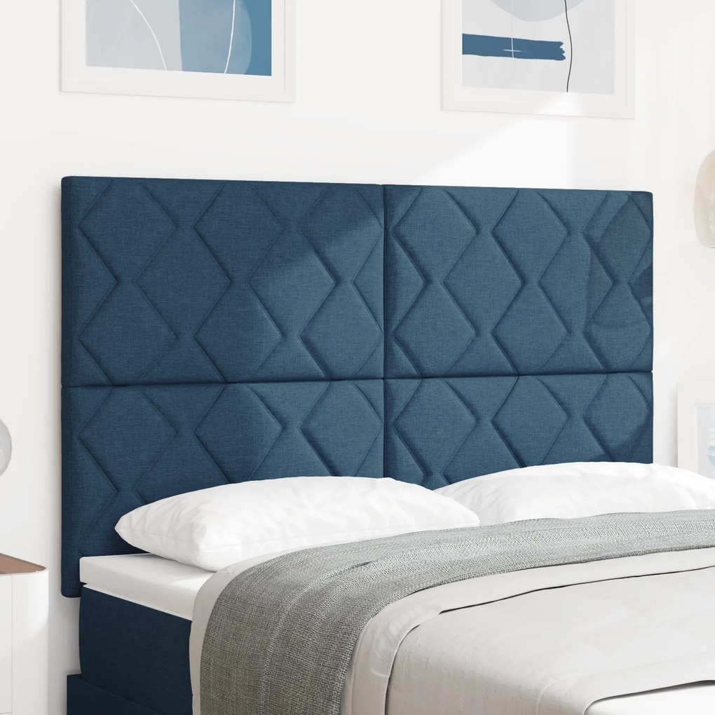 vidaXL Κεφαλάρι με σχέδιο δαχτυλίδια, μπλε, 140 cm, πολυεστέρα