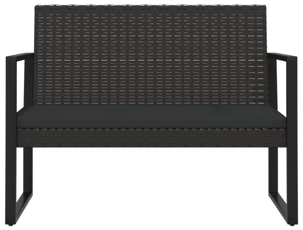 vidaXL Σαλόνι Κήπου Σετ 4 Τεμαχίων Μαύρο Συνθετικό Ρατάν με Μαξιλάρια