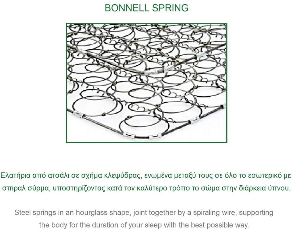 ΣΤΡΩΜΑ 150x200/19cm Bonnell Spring Διπλής Όψης