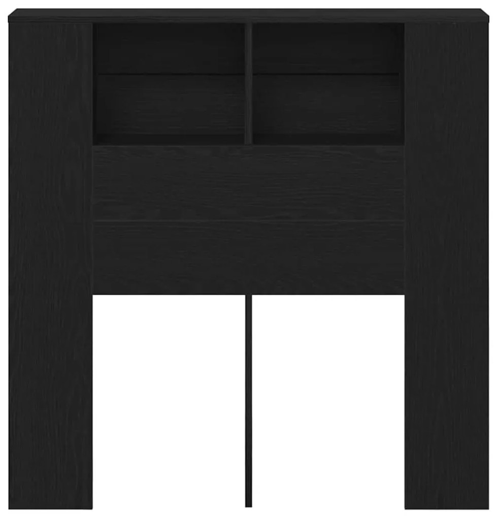 vidaXL Κρεβάτι με Κεφαλάρι με ράφι Μαύρη Οξυά 100 x 18,5 x 102,5 εκ