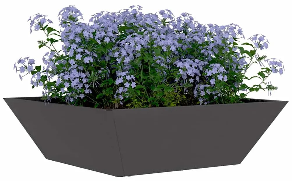 vidaXL Γλάστρα Κήπου 5 pcs Μαύρο 50 x 50 x 15 cm Ατσάλι