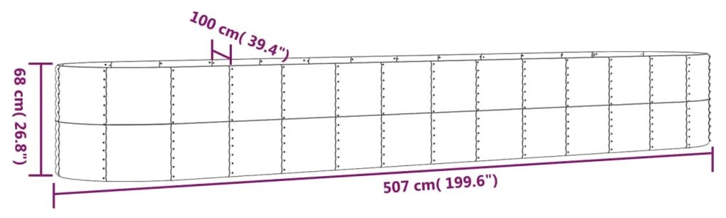 ΖΑΡΝΤΙΝΙΕΡΑ ΓΚΡΙ 507X100X68 ΕΚ. ΑΤΣΑΛΙ ΜΕ ΗΛΕΚΤΡ. ΒΑΦΗ ΠΟΥΔΡΑΣ 319079