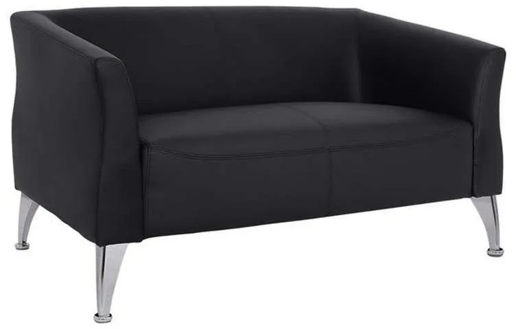 Καναπές Διθέσιος Kiana HM3122.21 Black Pu Ξύλο,Ύφασμα