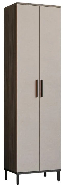 Ντουλάπι-στήλη Cambi σε καφέ-ανθρακί απόχρωση 50x35.5x183.6εκ Υλικό: 18mm Melamine Particleboard-METAL 176-000218