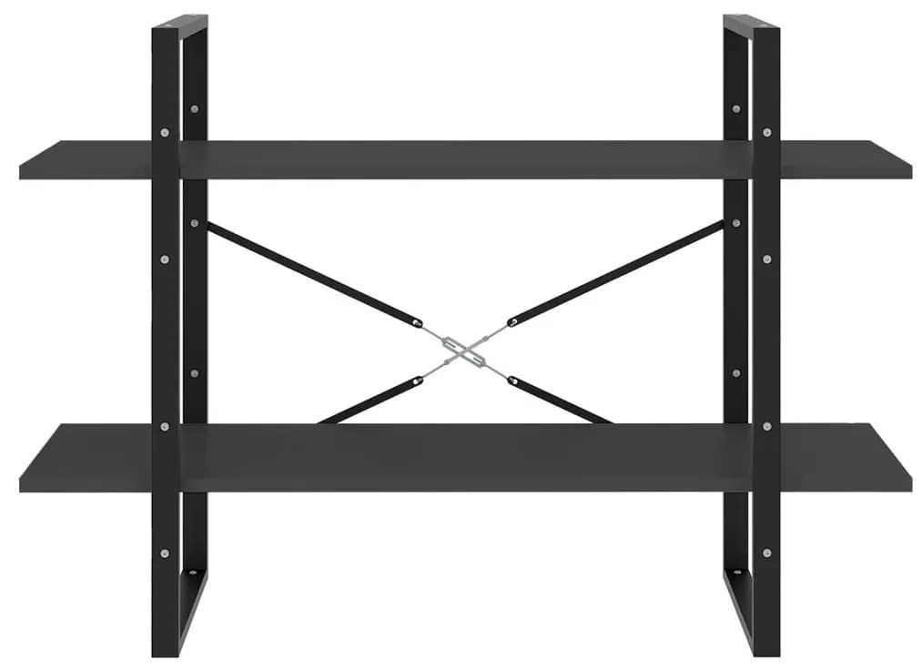 vidaXL Βιβλιοθήκη με 2 Ράφια Γκρι 100 x 30 x 70 εκ. από Επεξ. Ξύλο