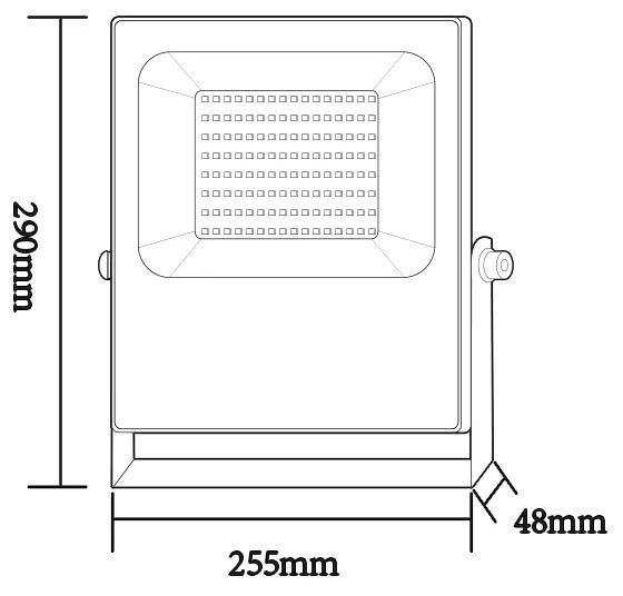 BLACK LED SMD FLOOD LUMINAIRE IP66 100W RGBW 230V - Q100RGBW - Q100RGBW