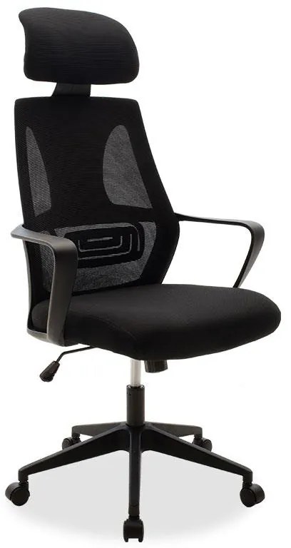 Καρέκλα γραφείου διευθυντή Dolphin με ύφασμα mesh χρώμα μαύρο 65.5x64x117 εκ.