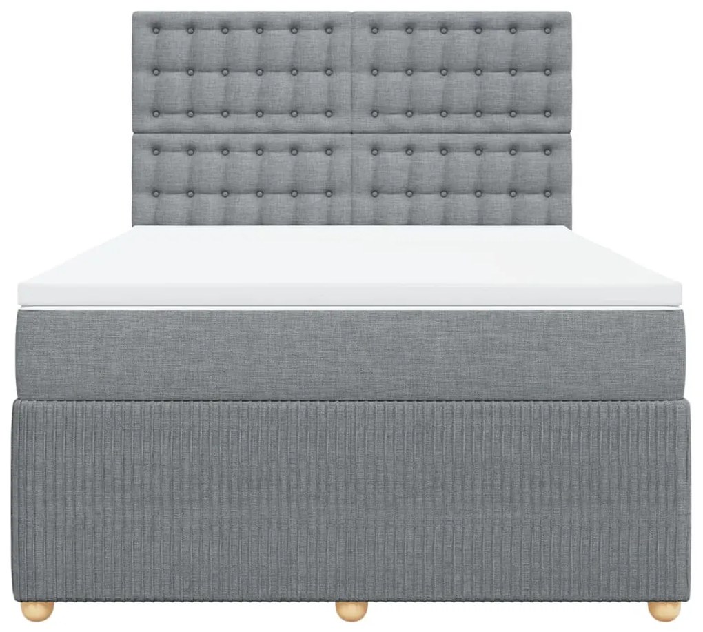 ΚΡΕΒΑΤΙ BOXSPRING ΜΕ ΣΤΡΩΜΑ ΑΝΟΙΧΤΟ ΓΚΡΙ 140X190 ΕΚ. ΥΦΑΣΜΑΤΙΝΟ 3294365