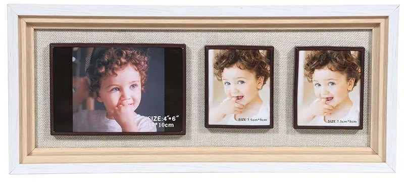 Κορνίζα 373-91-898 3 Θέσεων 15x40 8266-3 Beige Wood