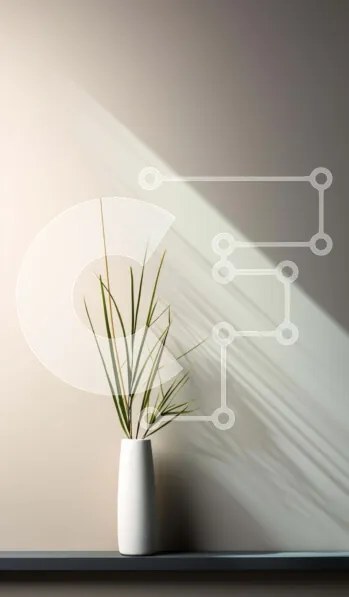 Intra Συλλεκτικό Ξύλινο Παζλ Plywood  4mm - Λευκό βάζο με πράσινα φυτά Σε Ξύλινο Κουτί - Διαστάσεις: 10x10 cm – 25 κομμάτια