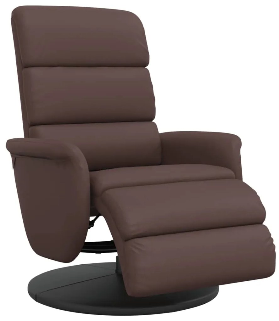 vidaXL Πολυθρόνα Ανακλινόμενη με Υποπόδιο Καφέ από Συνθετικό Δέρμα
